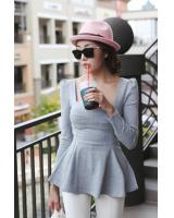 WT8591 Korea Fashion Top Grey