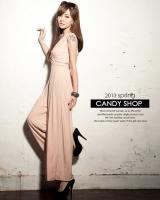 WP8861 Sexy V Neck Jumpsuit Pink