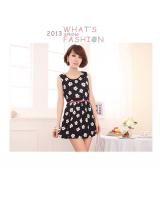 WD9032 Cute Flower Print Dress Black