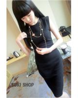 WD9018 Sexy Body Hugging Dress Black