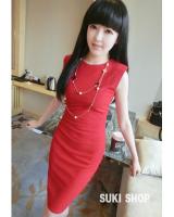 WD9018 Sexy Body Hugging Dress Red