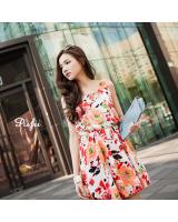 WD9030 Trendy Flora Dress Orange