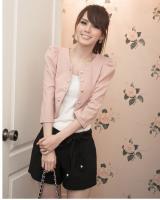 WJ9050 Fashion Button Jacket Pink