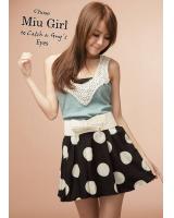 WP9091 Polka Dot Skirt Black