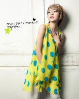 WT9158 Polka Dot Two Pieces Top Blue