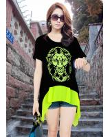 WT9169 Lion Print Top Green