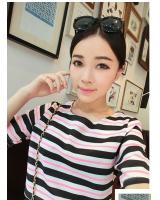 WT9085 Fashion Stripe Top Pink