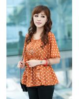 WT9215 Cute Polka Dot Top Orange