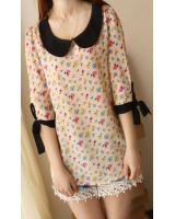 WT9218 Flower Print Top As Picture