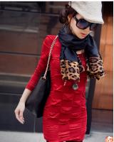 WD9224 Fashion Long Sleeves Dress Red
