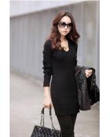 WD9227 Sexy Body Hugging Dress Black