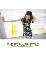 WT9206 Fashion Flower Top Green