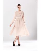 WD5092 Stylish Chiffon Dress Almond