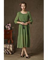WD5093 Europe Chiffon Dress Green