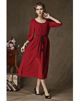 WD5093 Europe Chiffon Dress Red