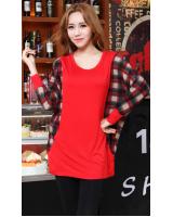 WT6393 Stylish Loose Top Red