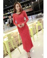 WD6688 Elegant Lace Dress Red