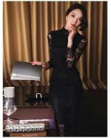 WD6956 Korea Sexy Lace Dress Black