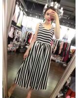 WD7089 Fashion Stripe Dress As Picture