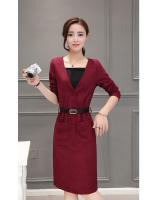 WD7312 Elegant Two Pieces Dress Red