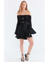 WD7367 Off-Shoulder Dress Black