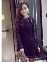 WD21068 Pretty Lace Dress Black