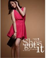 WD21144 Stylish Dress Dark Pink