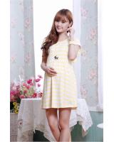 WD21414 Fashion Maternity Dress Yellow
