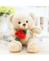 HM 852 Lovely Rose Teddy Bear Khaki