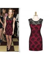 WD21643 Sexy Lace Bodycon Dress Red