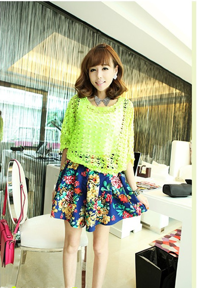 WT9135 Fashion Lace Top Green