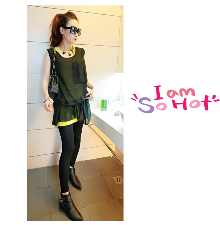WT5932 Two Pieces Top Black