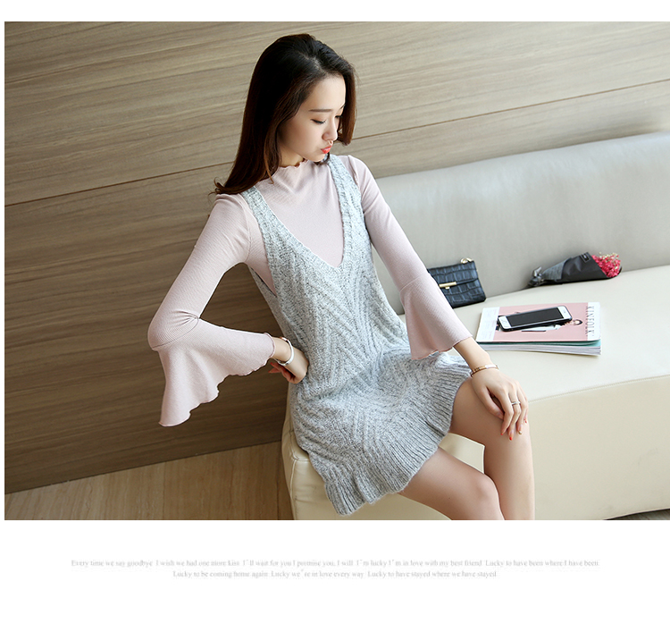 WD7287 Fashion Knit Dress Grey