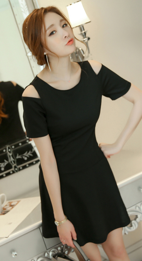 WD3801 Charming OL Dress Black