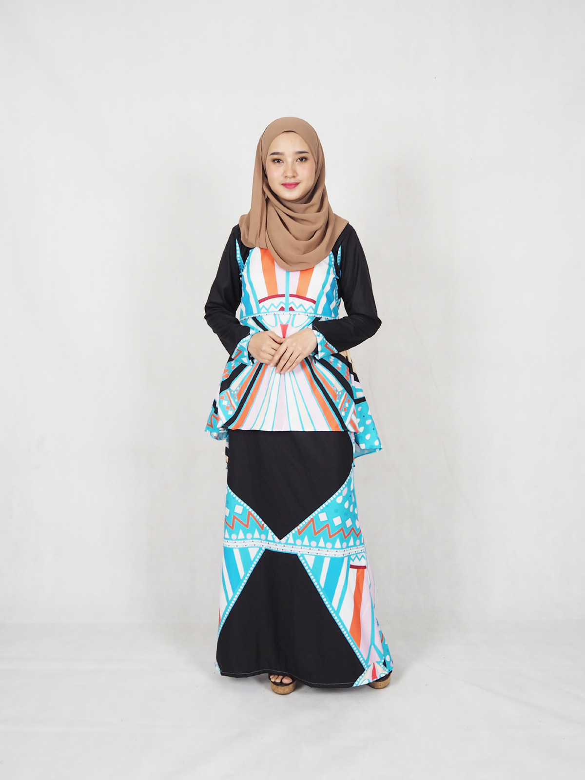 SW4798 Fishtail Printed Baju Kurung As Picture