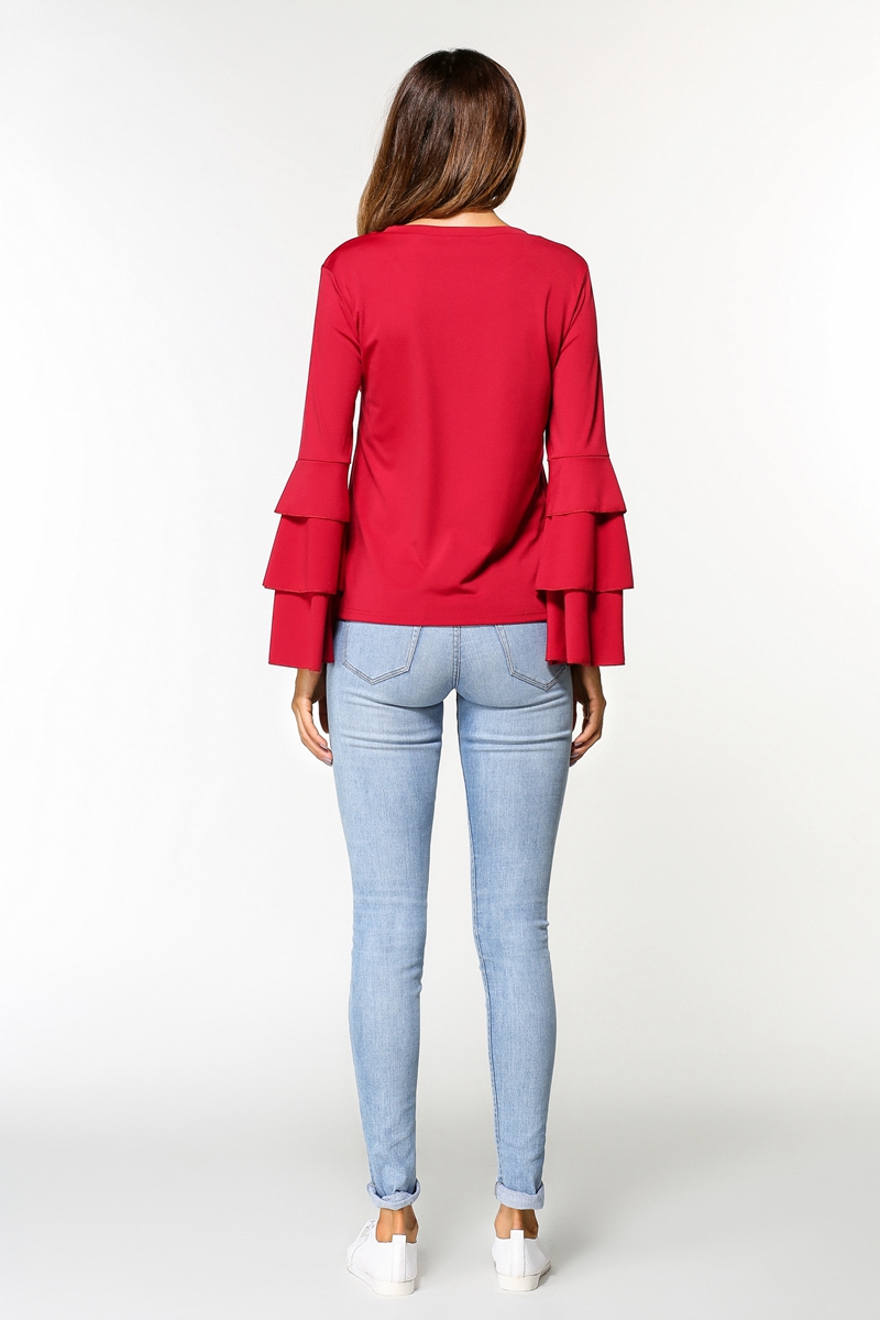 WT7606 Europe Fashion Top Red