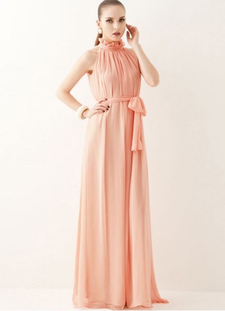 WD21175 Fashion Maxi Dress Pink