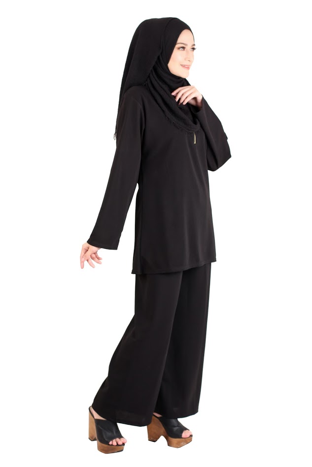QA-411 Women Muslimah Blouse Black