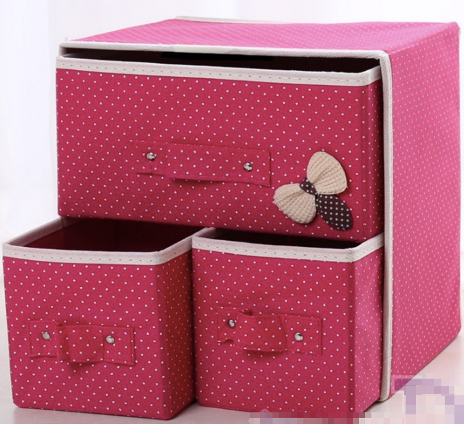 HL1011 3 in 1 DIY Storage Box Pink