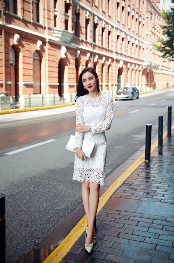 BM71077 Lovely Lace Two Piece Dress White