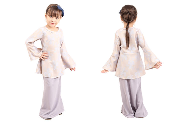 QA-421 Lovely Kids Baju Kurung Grey