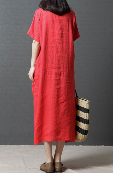 GW2239 Fashion Plus Size Dress Red