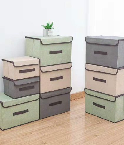 WST701 - Foldable Storage Box Linen Storage Box Grey