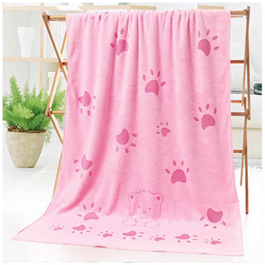 KW80880 Microfiber Bear Sun Towel Pink
