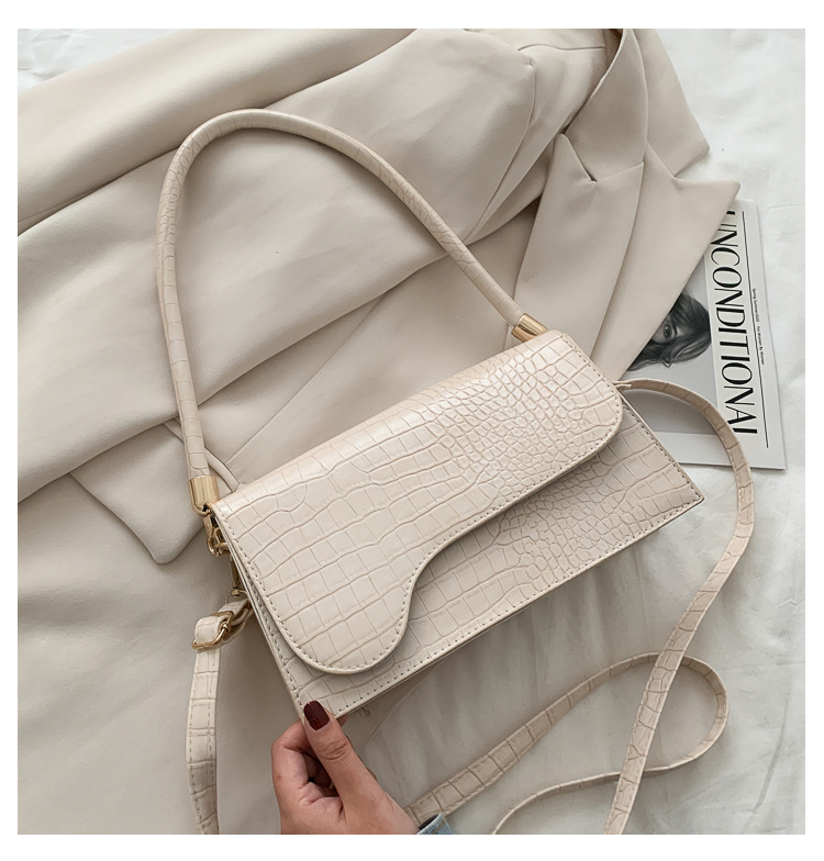 QA-898 Korean Fashion Baguette Sling Bag White