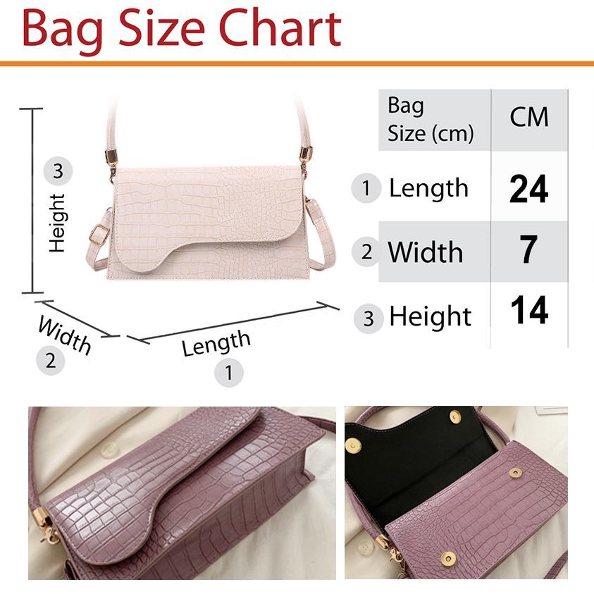 QA-898 Korean Fashion Baguette Sling Bag White