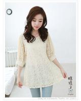 WT5792 Fashion Lace Top Almond