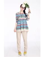 WT5877 Colourful Top Blue