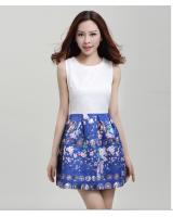 WD6063 Fashion One Piece Dress Blue