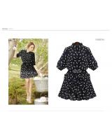 WD6165 Europe Fashion Dress Dark Blue